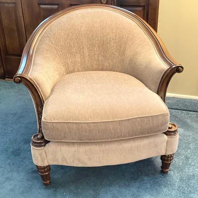 LOT 61: Schnadig International Corporation Upholstered Arm Chair with Two Accent Pillows