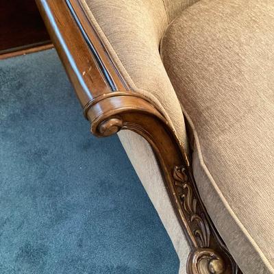 LOT 61: Schnadig International Corporation Upholstered Arm Chair with Two Accent Pillows