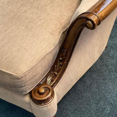 LOT 61: Schnadig International Corporation Upholstered Arm Chair with Two Accent Pillows