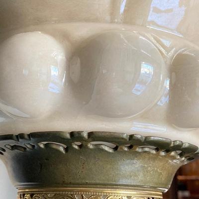 LOT 63: Pair of Vintage Brass / Onyx Torch Lamps