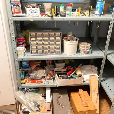 LOT 65: Utility Room Clean Out - Contents of Shelf Unit
