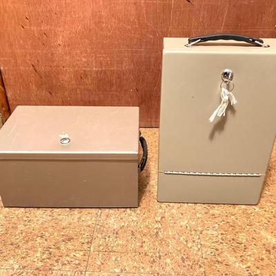LOT 66: Three Metal Lockboxes with Keys - Rockaway Metal Prod Corp and More