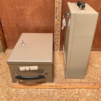 LOT 66: Three Metal Lockboxes with Keys - Rockaway Metal Prod Corp and More