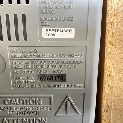 LOT 69: Sony Portable Compact Disc Deck Receiver Model HCD-NEZ3 and Remote