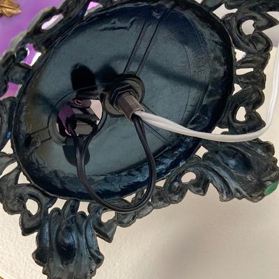 LOT 70: Stunning Vintage Gone with the Wind Hurricane Lamp