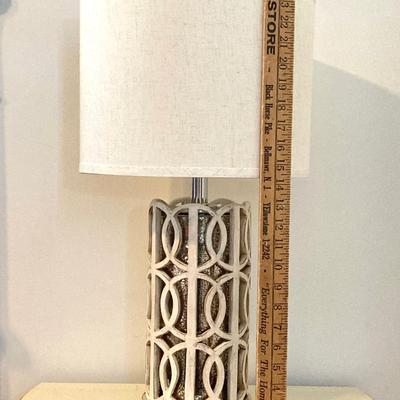 LOT 71: Pair of Circle Overlay Mercury Glass Table Lamps