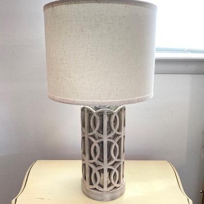 LOT 71: Pair of Circle Overlay Mercury Glass Table Lamps