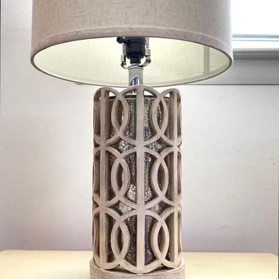 LOT 71: Pair of Circle Overlay Mercury Glass Table Lamps