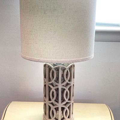 LOT 71: Pair of Circle Overlay Mercury Glass Table Lamps