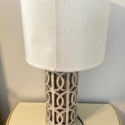 LOT 71: Pair of Circle Overlay Mercury Glass Table Lamps