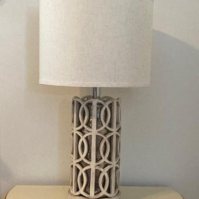 LOT 71: Pair of Circle Overlay Mercury Glass Table Lamps