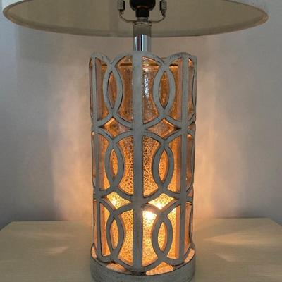 LOT 71: Pair of Circle Overlay Mercury Glass Table Lamps