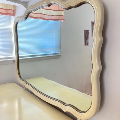 LOT 72: Vintage Bassett Furniture Industries, Inc. Five Piece Deauville White Provincial Bedroom Set