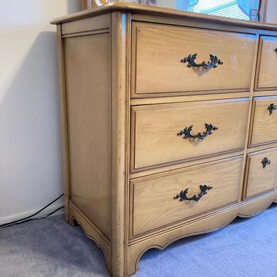LOT 74: Vintage Five Piece Parchment Bedroom Set