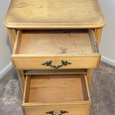 LOT 74: Vintage Five Piece Parchment Bedroom Set