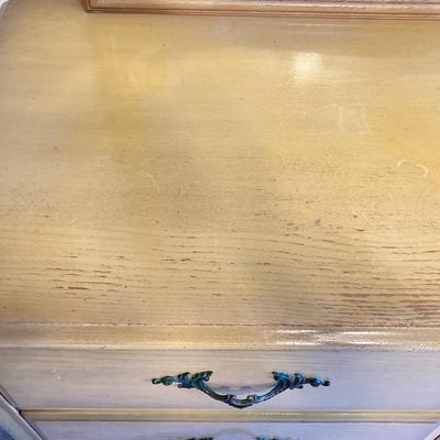 LOT 74: Vintage Five Piece Parchment Bedroom Set