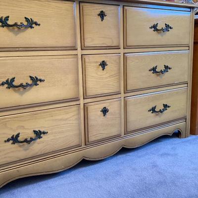 LOT 74: Vintage Five Piece Parchment Bedroom Set