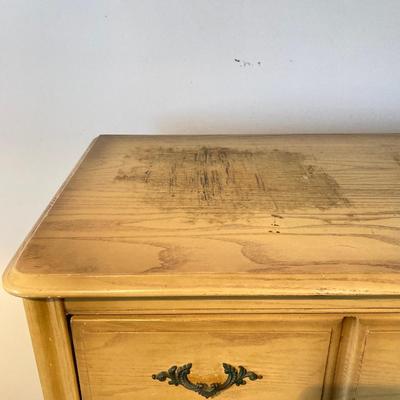 LOT 74: Vintage Five Piece Parchment Bedroom Set