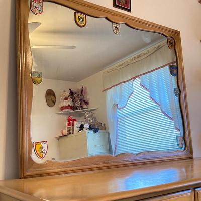 LOT 74: Vintage Five Piece Parchment Bedroom Set