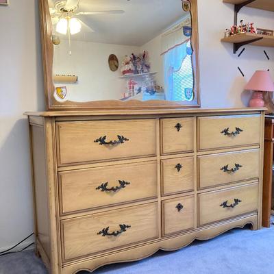 LOT 74: Vintage Five Piece Parchment Bedroom Set
