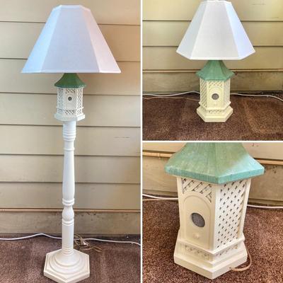 LOT 76: Pair of Wooden Bird House Style Lamps