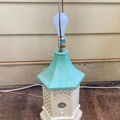 LOT 76: Pair of Wooden Bird House Style Lamps