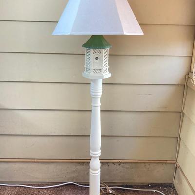 LOT 76: Pair of Wooden Bird House Style Lamps