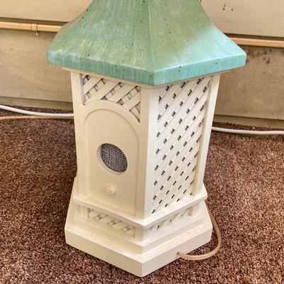 LOT 76: Pair of Wooden Bird House Style Lamps