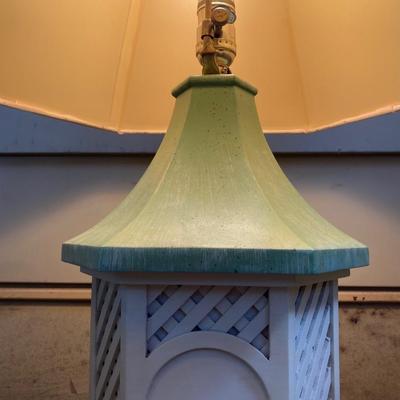 LOT 76: Pair of Wooden Bird House Style Lamps