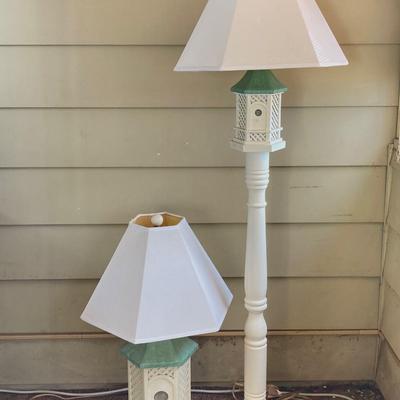 LOT 76: Pair of Wooden Bird House Style Lamps