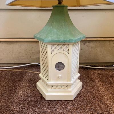 LOT 76: Pair of Wooden Bird House Style Lamps