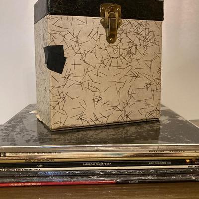 LOT 78: Vintage Vinyl - Albums, Record Holder and 45s (Frank Sinatra, Beatles, Rolling Stones and More