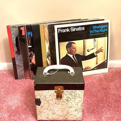 LOT 78: Vintage Vinyl - Albums, Record Holder and 45s (Frank Sinatra, Beatles, Rolling Stones and More