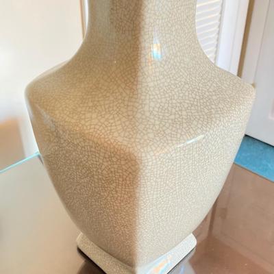 LOT 79: Wooden Side Table with Table Lamp