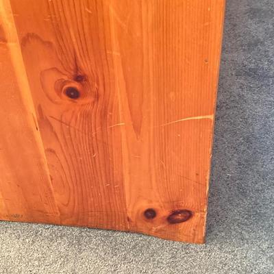 LOT 80: Stained Pine Wood Bench with Storage Base