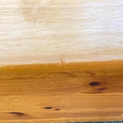 LOT 80: Stained Pine Wood Bench with Storage Base