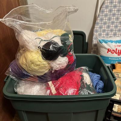 LOT 85: Ex-Large Crafting, Knitting, Crocheting Lot: Yarn, Beads, Instruction Books, Knitting Needles, Organizing and ALOT More
