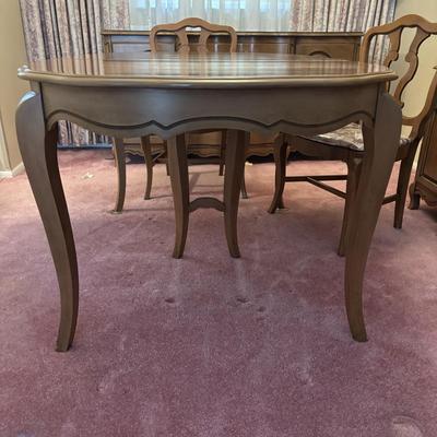 LOT 87: Vintage Dining Room Set: Table w/6 Chairs China Cabinet & Buffet/Server