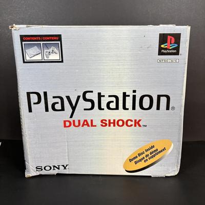 LOT 90: Sony PlayStation SCPH-7001 w/2 Controllers, Memory Card & Cords/Adaptors