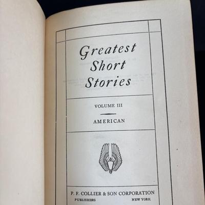 LOT 89: Vintage F.F. Collier & Sons "Greatest Short Stories" Books Vol 1-5