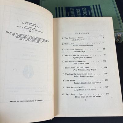 LOT 89: Vintage F.F. Collier & Sons "Greatest Short Stories" Books Vol 1-5