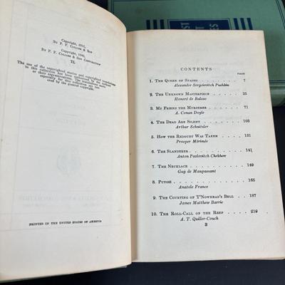 LOT 89: Vintage F.F. Collier & Sons "Greatest Short Stories" Books Vol 1-5