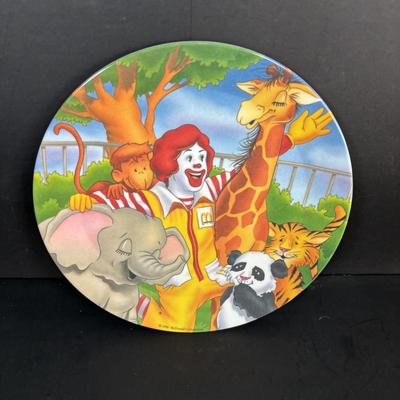 LOT 91: McDonalds Plates & Bowls, Ronald, Big Mac & Grimace Glasses, 1993 Child's Ronald McDonald Spoon & Grimace Fork Set