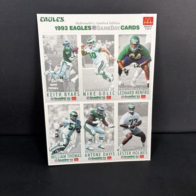 LOT 93: McDonalds 1993 Limited Edition Eagles Game Day Cards - 3 Complete Sets, Donovan McNabb Bobble Heads & More
