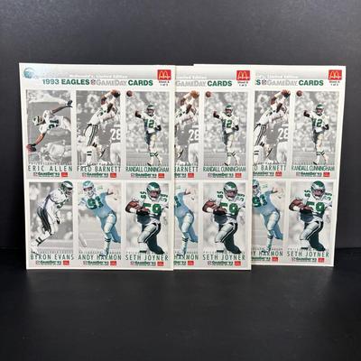 LOT 93: McDonalds 1993 Limited Edition Eagles Game Day Cards - 3 Complete Sets, Donovan McNabb Bobble Heads & More