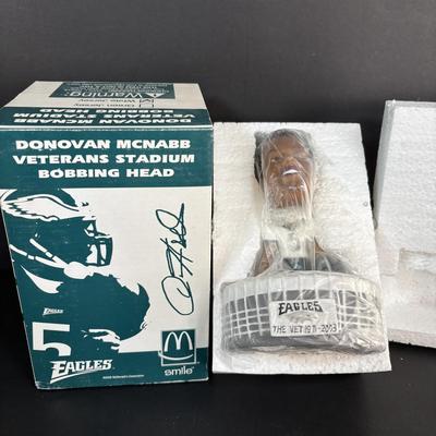 LOT 93: McDonalds 1993 Limited Edition Eagles Game Day Cards - 3 Complete Sets, Donovan McNabb Bobble Heads & More