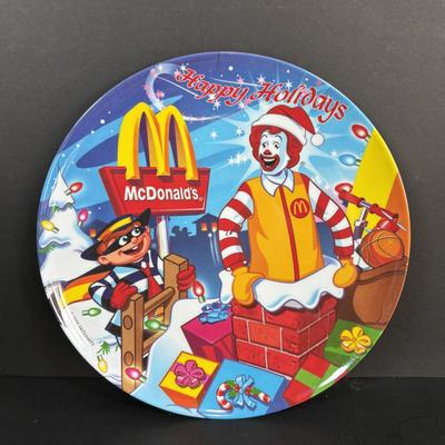 LOT 95: Vintage Grimace & Early Birdie Plush Toys along with McDonalds Plates