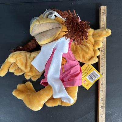 LOT 95: Vintage Grimace & Early Birdie Plush Toys along with McDonalds Plates