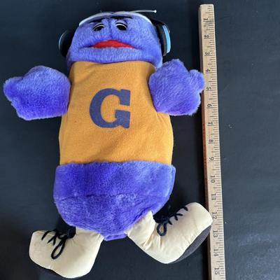 LOT 95: Vintage Grimace & Early Birdie Plush Toys along with McDonalds Plates