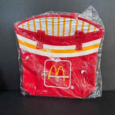 LOT 97: New in Package Vintage McDonalds French Fry Tote Bag 13" x 13", Early Birdie Plush, Grimace Ceramic Bank * &...